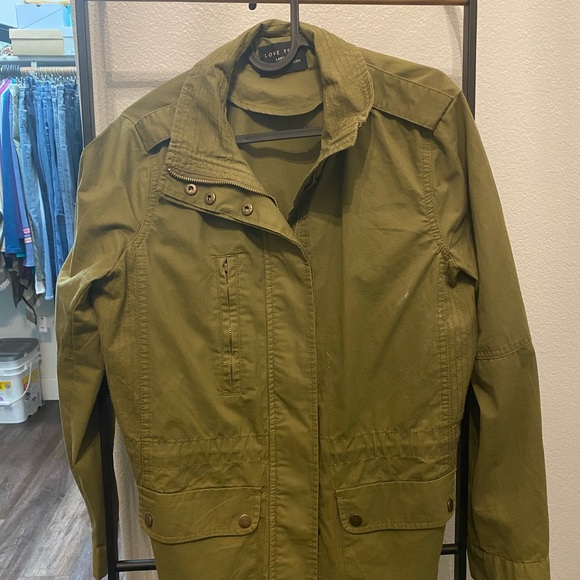 Green snap button jacket - Picture 2 of 2